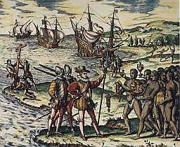 Kolumba vítají Indiáni