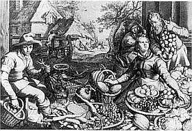 Jacob Matham 1603-čerstvé suroviny - rytina